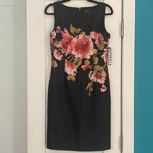 Tahari black and pink sheath dress NWT size 4